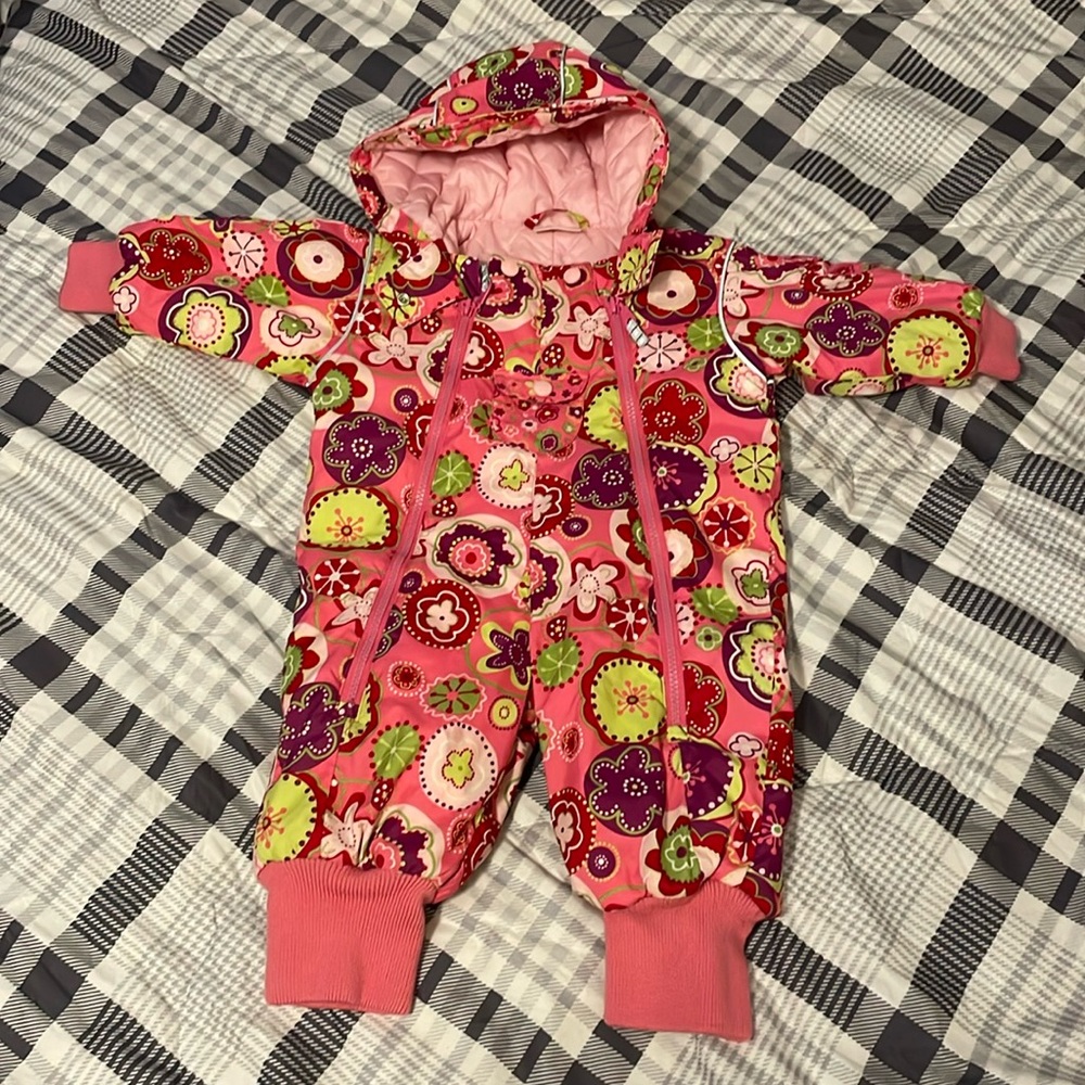 Hanna Andersson Baby Girl Floral Snowsuit size 70
